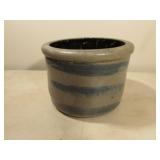 smaller blue decorated crock