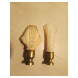 2 aladdin lamp glass finials
