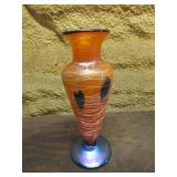 Carl Radke art glass heart vase