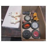 2 plastic pioneer pig bank & parts farm toys