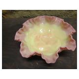 Fenton DBS burmese glass bowl