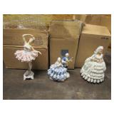3 sandizell dresden porcelain figurines w/boxes