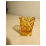 amber fenton glass toothpicker