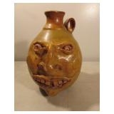 Alewine pottery folk art face jug