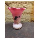 9" fenton burmese fish vase