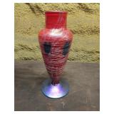 9" Carl Radke art glass heart vase