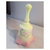 fenton glass burmese hand painted  bell