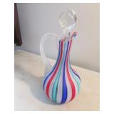 striped glass cruet