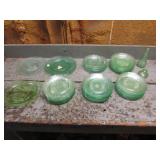 all green depression plates & items