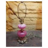 fenton cranberry dot  lamp