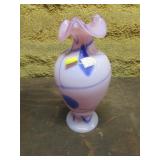 8" fenton glass heart vase