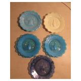5 joe st.clair glass festv. & bicennt. plates