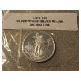 1 oz  .999 fine silver round