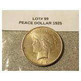 1925 silver peace dollar