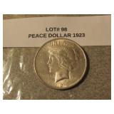 1923 silver peace dollar