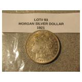 1921 morgan silver dollar