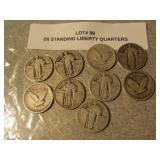 9 silver standing liberty quarters