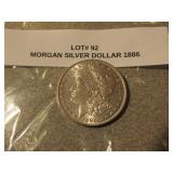 1886 morgan silver dollar