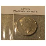 1923-S silver peace dollar