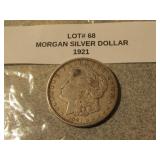1921 morgan silver dollar