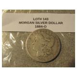 1884-O morgan silver dollar