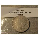 1921-S morgan silver dollar