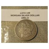 1891-O morgan silver dollar