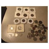 mixed u.s. coins incl: 6 silver coins