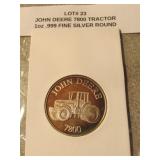 john deere 1 oz  .999 fine silver round