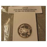 john deere 1 oz  .999 fine silver round