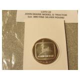 john deere 1 oz  .999 fine silver round