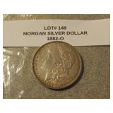 1882-O morgan silver dollar