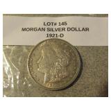 1921-D morgan silver dollar