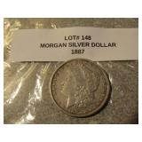 1887 morgan silver dollar