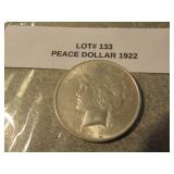 1922 silver peace dollar