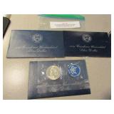 3 unc. eisenhower silver dollars