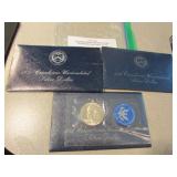 3 unc. eisenhower silver dollars