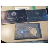 3 unc. eisenhower silver dollars