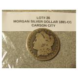1891 Carson City morgan silver dollar