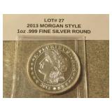 1 oz  .999 fine silver round