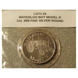 waterloo boy 1 oz .999 fine silver round
