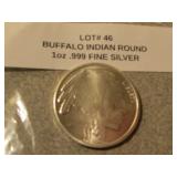 1 oz  .999 fine silver round