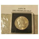 1963 silver franklin half dollar