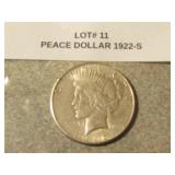 1922-S silver peace dollar