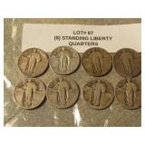 8 silver standing liberty quarters