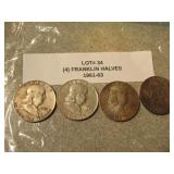 4 silver franklin half dollars