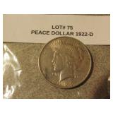 1922-D silver peace dollar