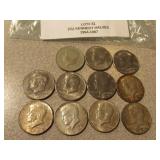 11 kennedy half dollars 1964-1987