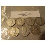 7 silver franklin half dollars