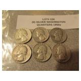 6 silver washington quarters